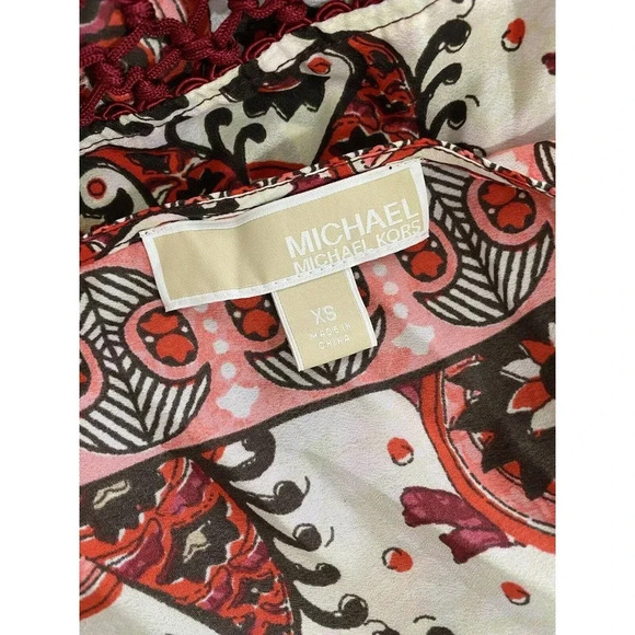 Michael Kors short sleeve boho cropped top shirt - Picture 5 of 6